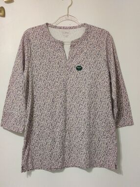 L.L.Bean Lavender Floral Split-Neck Tunic